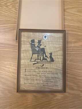 1920s/1930s vintage framed "father poem" motto print by The Buzza